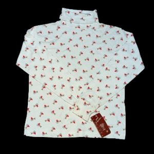 Petite Projections Santa Sleigh Turtleneck Vintage VTG EUC 70s MCM Longsleeve